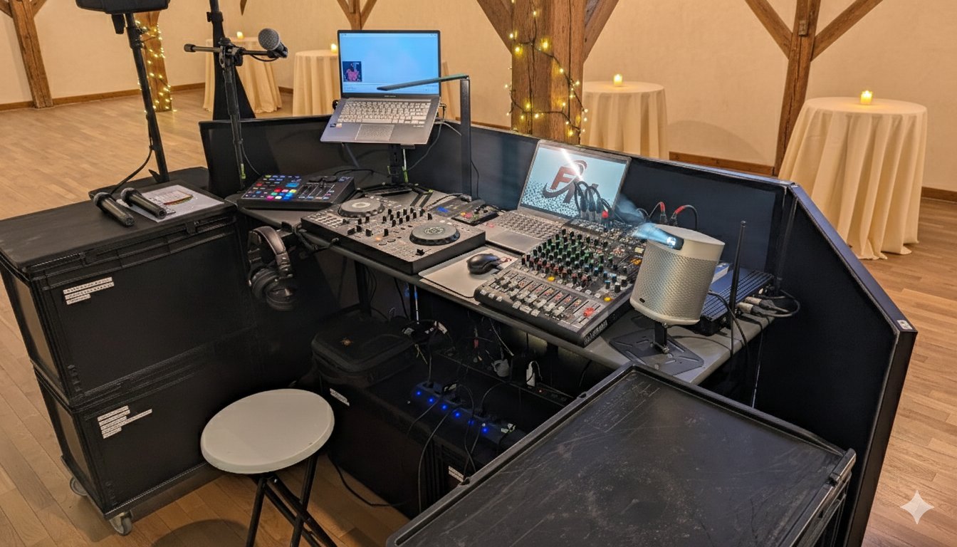 Installation DJ FH animation avec matériel son et éclairage professionnel